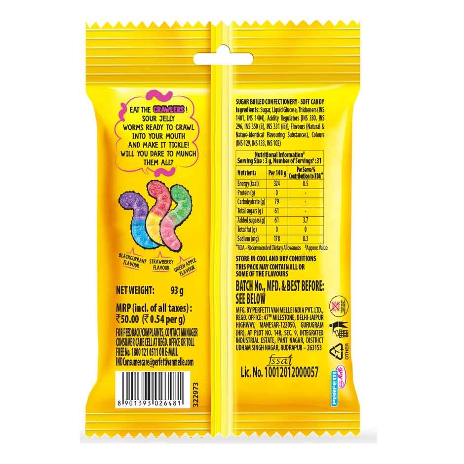 Chupa Chups Assorted Flavour Crawlers, Jelly