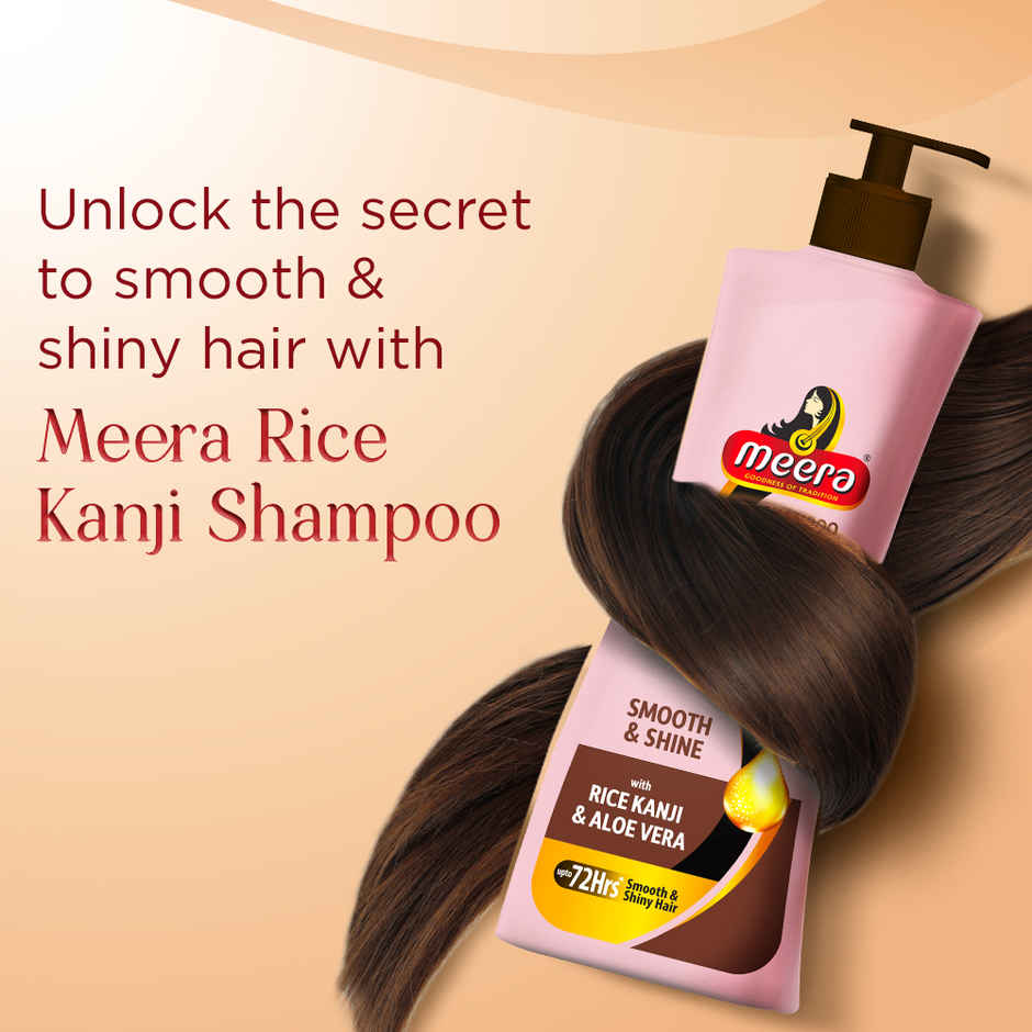 Meera Smooth & Shine Shampoo, Rice Kanji & Aloe Vera, 72H Smooth Hair
