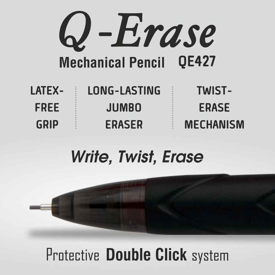 Pentel Q Erase Mechanical Pencil With Eraser Single Black Body