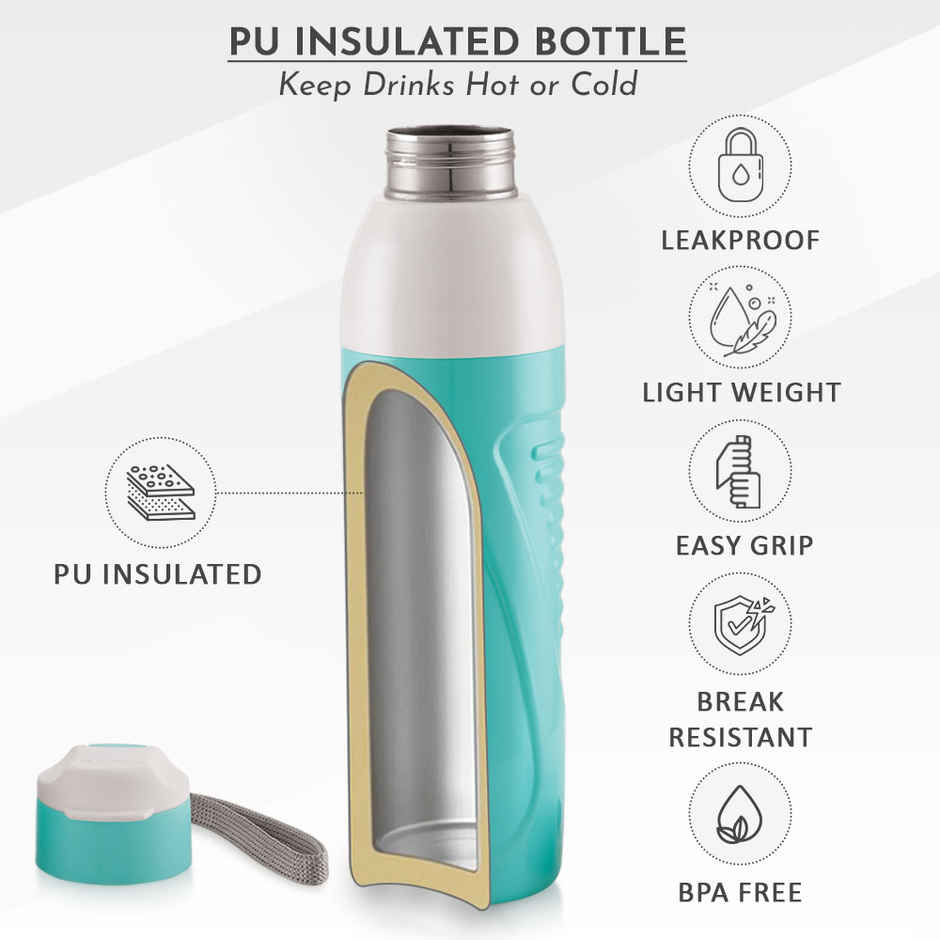 Magnus HyDrive 600 Insulated Sports Water Bottle | Teal & White | 580 ml