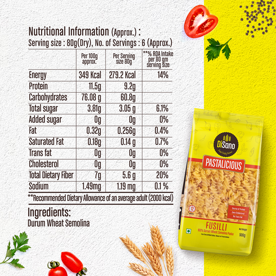 Disano Fusilli Pasta | Pure Durum Wheat