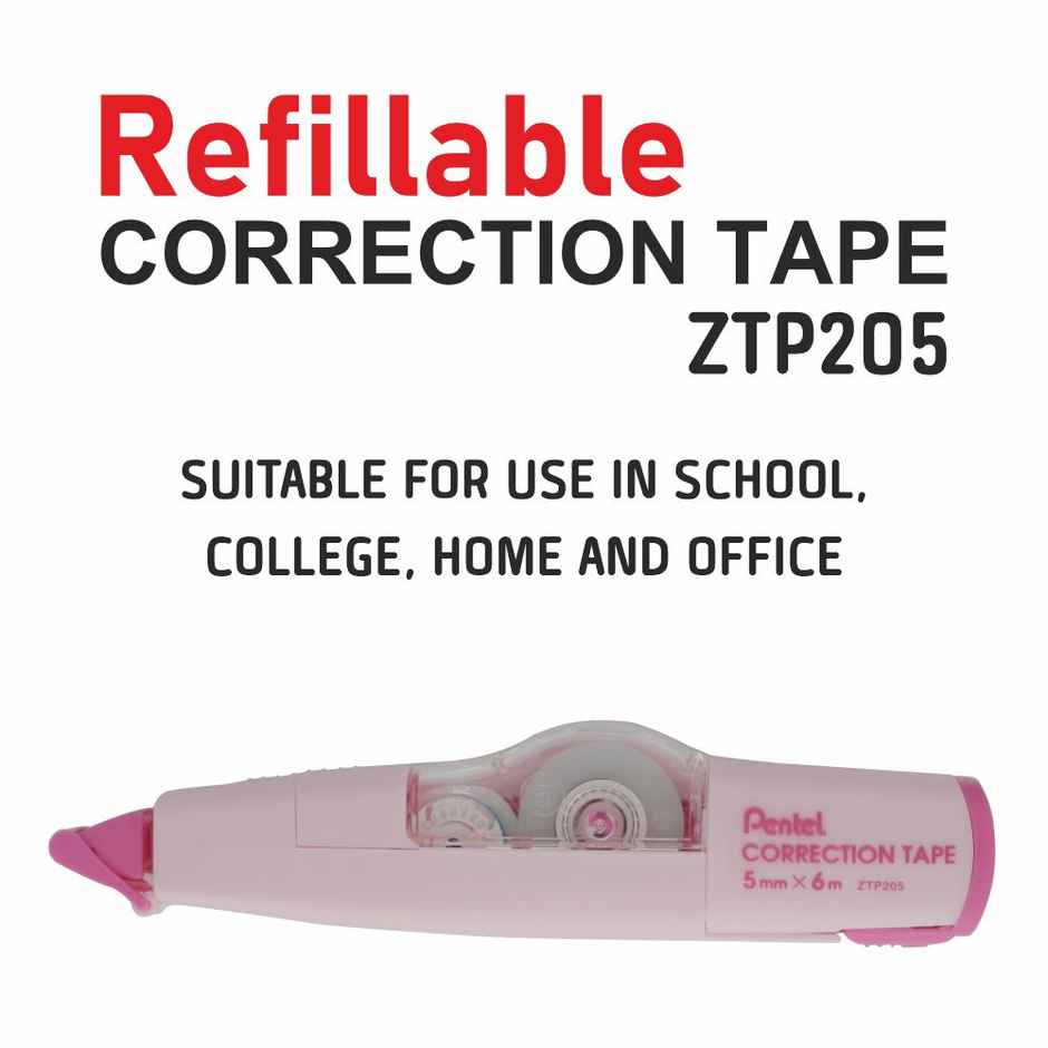 Pentel ZTP205 Correction Tape Single Pink Body