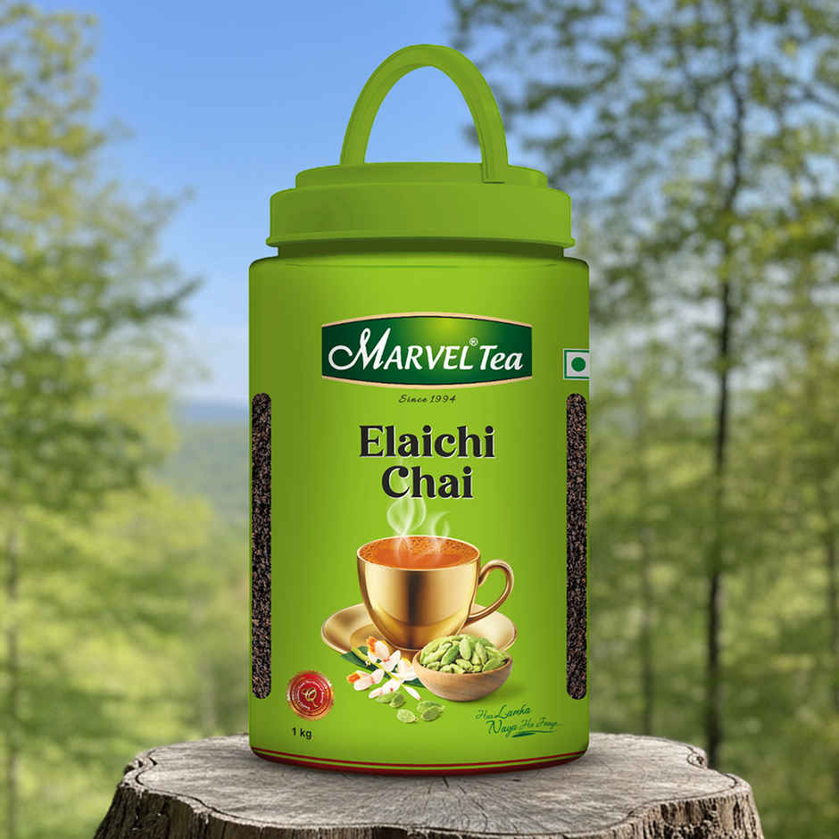 Marvel Elaichi Chai Jar | Cardamom & Assam Tea Leaves Chai Patti