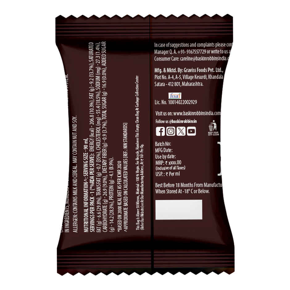 Baskin Robbins Funwich Choco Vanilla Ice Cream Sandwich