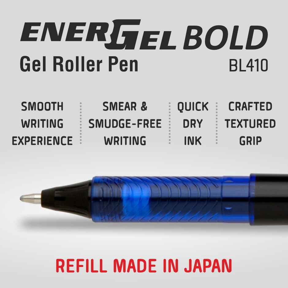 Pentel BL410 Energel Bold Single Black Body Black Ink