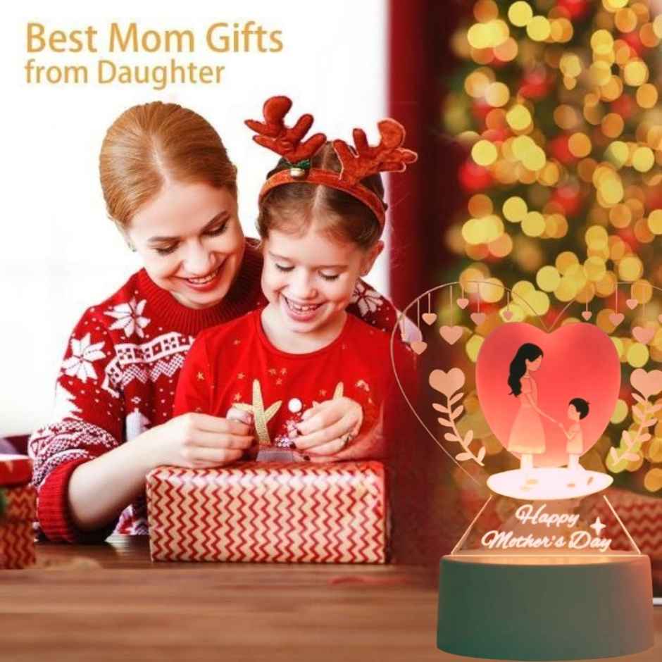 Hashwow Heart Acrlic Night Lights Gift for Happy mothers Day |Mothers Day Gift Lamp