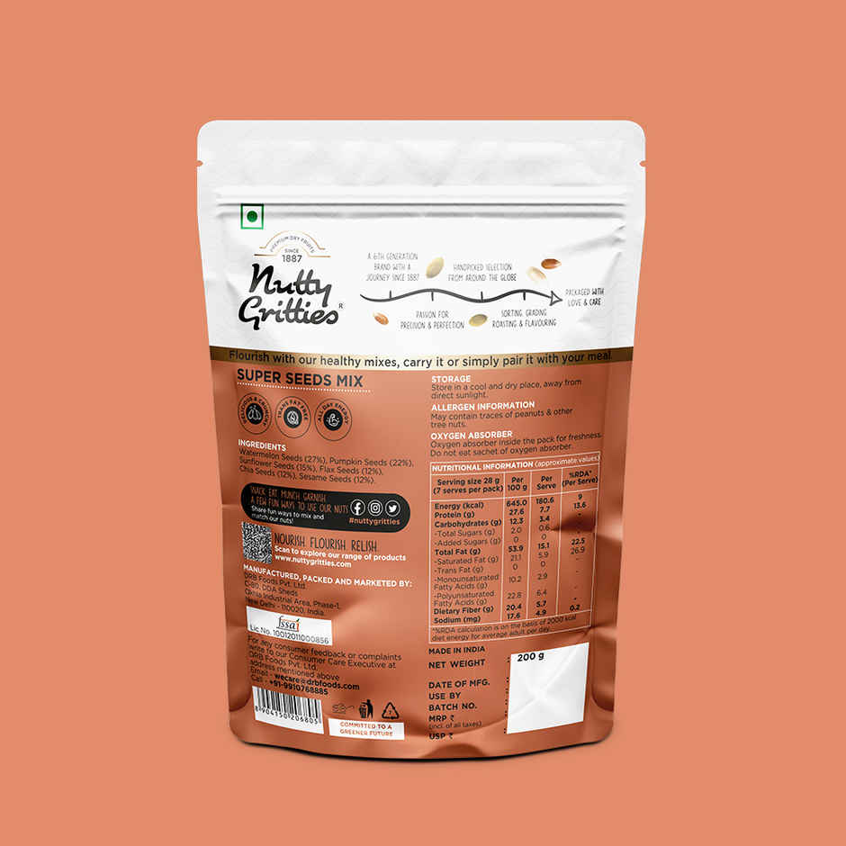 Nutty Gritties Super Seed Mix - Omega-3 & Protein-Rich