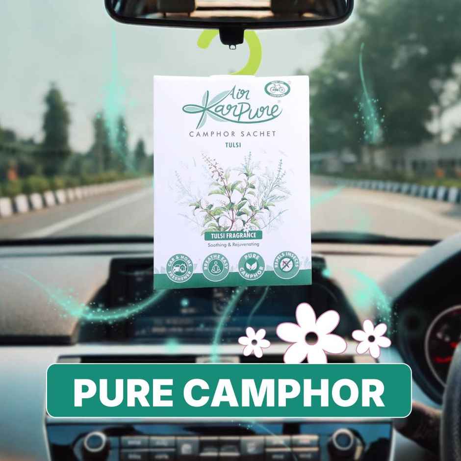 Tulsi Camphor Sachet by Air Karpure | Car, Bathroom, Wardrobe & Room Freshener |From House of Cycle