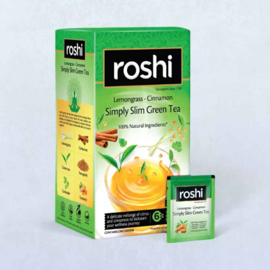 Roshi Weight Loss Green Tea & Digestive Tea Combo | Cinnamon, Lemongrass, Hibiscus & Ginger