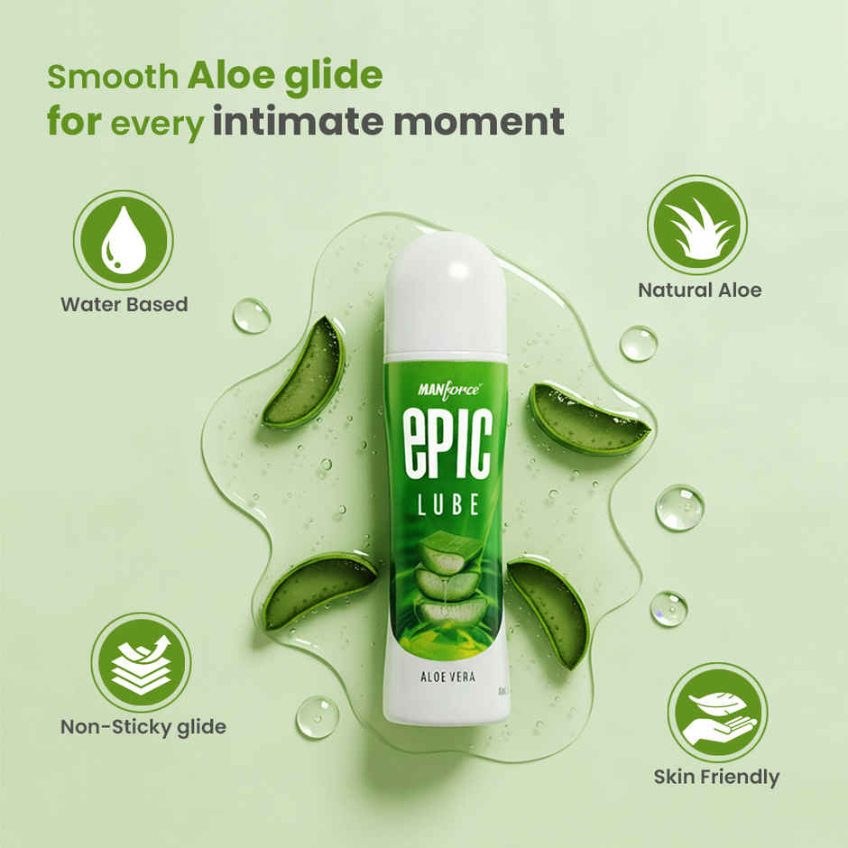 Manforce Epic Natural Aloe Vera Lubricant Skin Friendly Non Sticky And Water Based