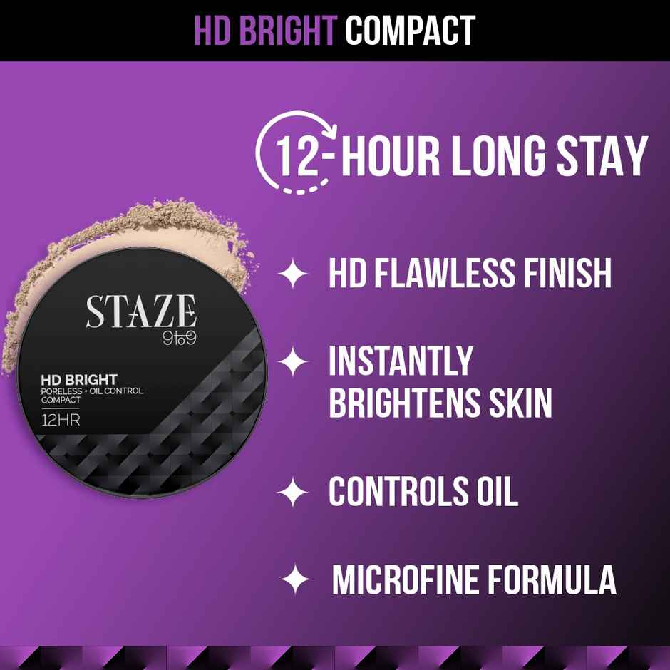 Staze HD Bright Oil-Controlling Compact |128C Cashmere