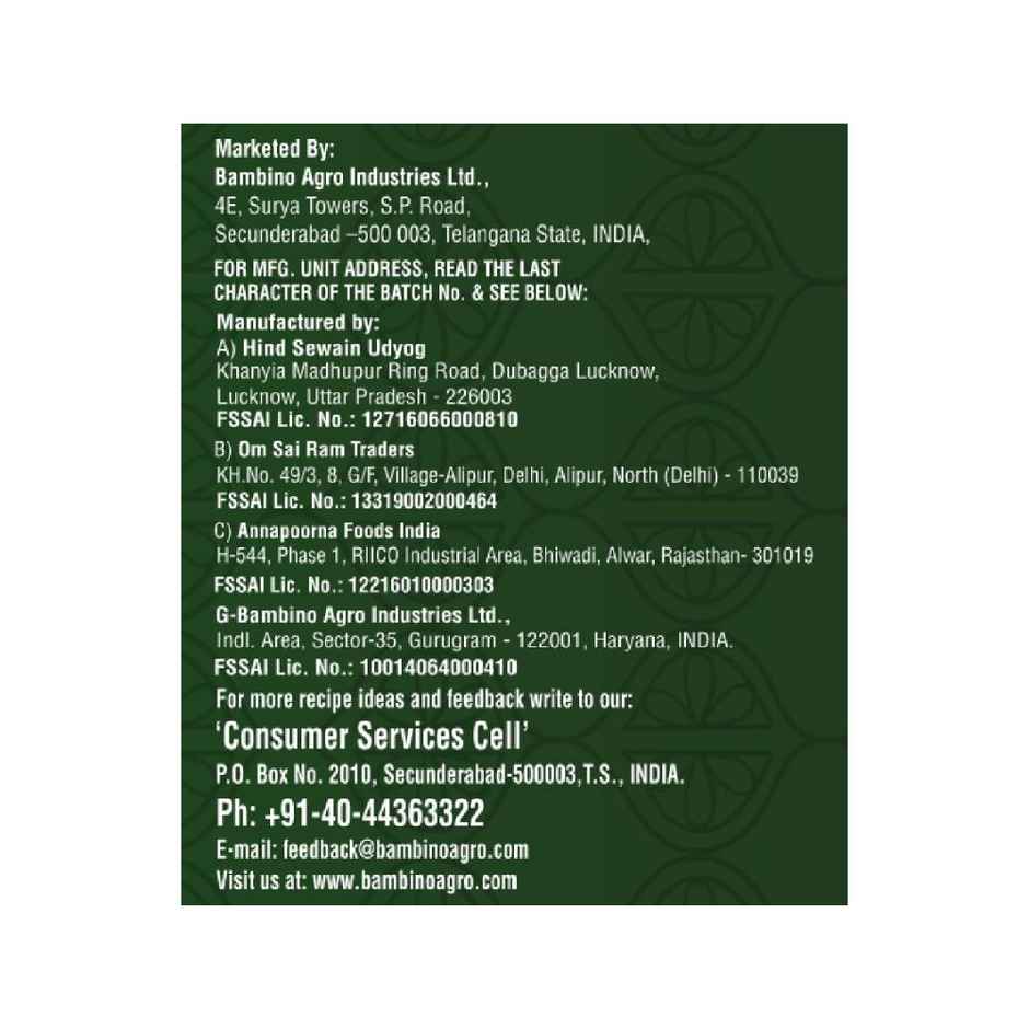 Bambino Thin Roasted Long Vermicelli Seviyan - Pure Suji, No Maida, Protin Rich