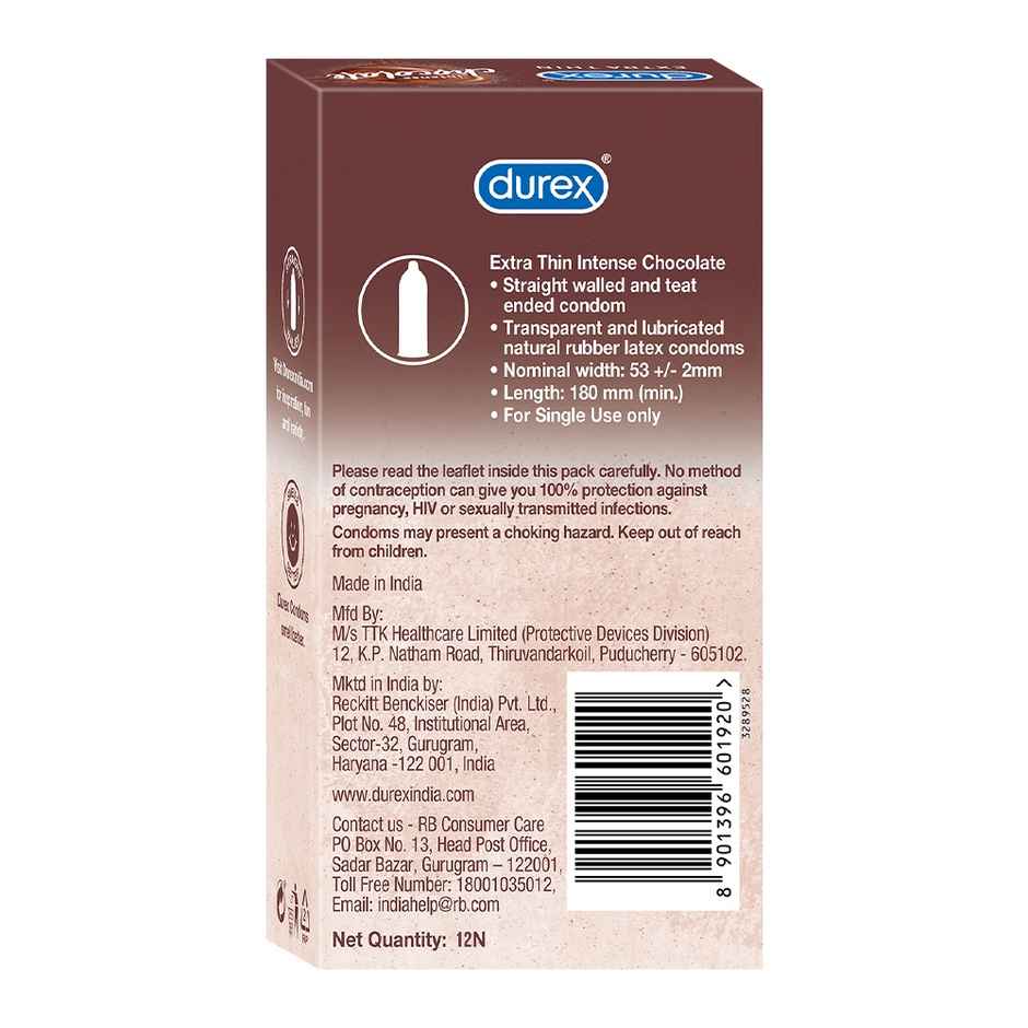 Durex Extra Thin Intense Chocolate Flavoured Condoms