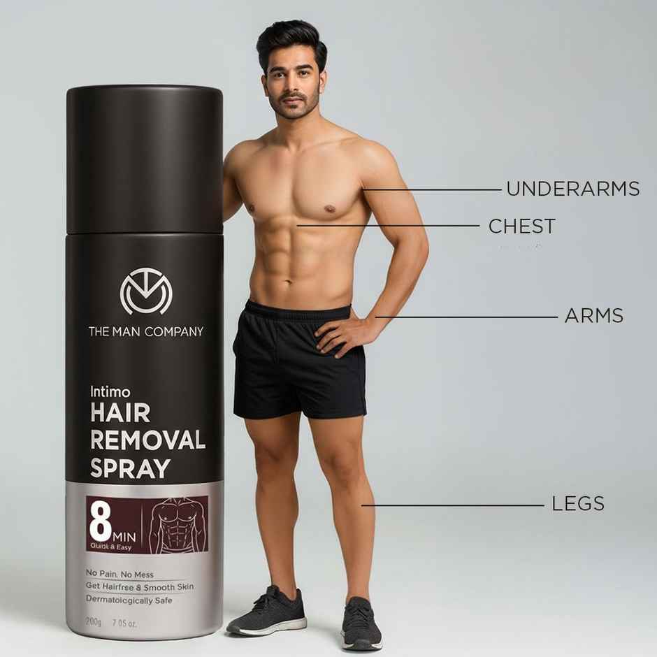The Man Company Intimo Hair Removal Spray cream Spray (200 gm) I Contains aloevera & glycerin I for Men & Women |mild & easy to use