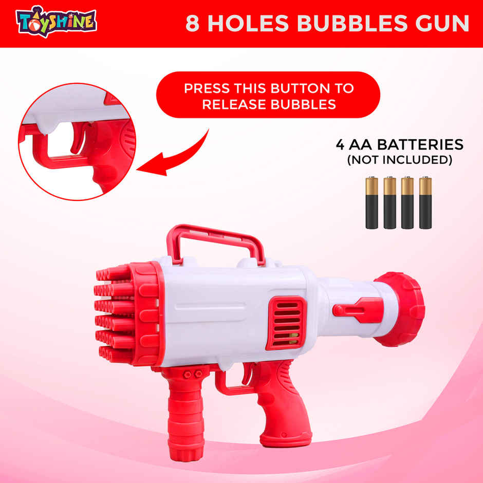 Toyshine Rocket Boom 32 Hole Bubble Blaster for Kids | High Volume Bubble Gun with Solution- Purple
