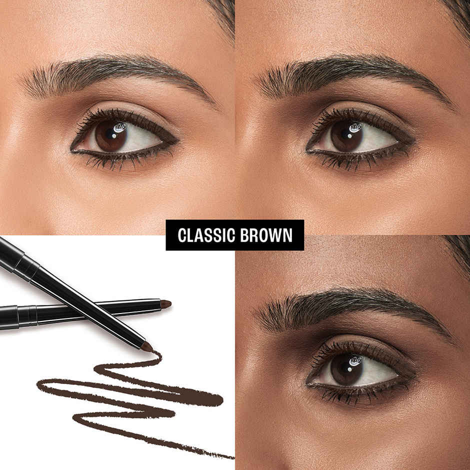 Lakme Eyeconic Kajal, Matte Kajal Pencil that lasts 24 Hrs, Classic Brown