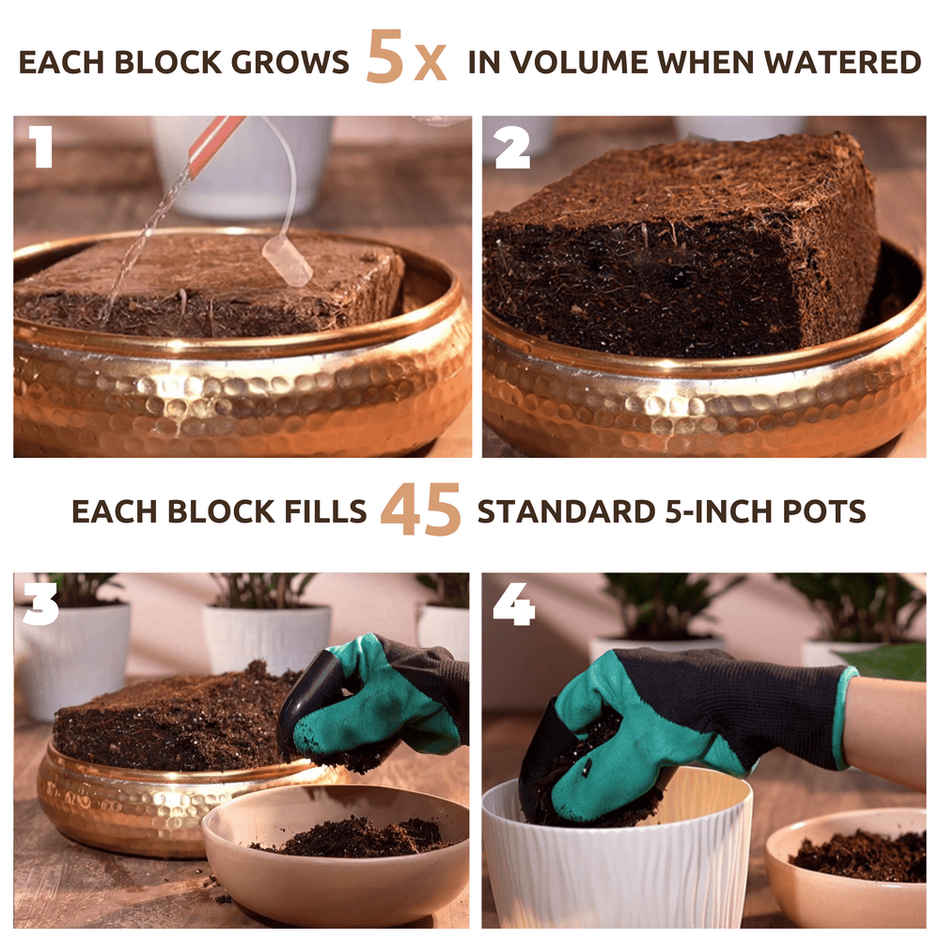 Nurturing Green - GroSoil | 4.2kg block | All-in-One Potting Soil for Plants | Potting Soil Mix