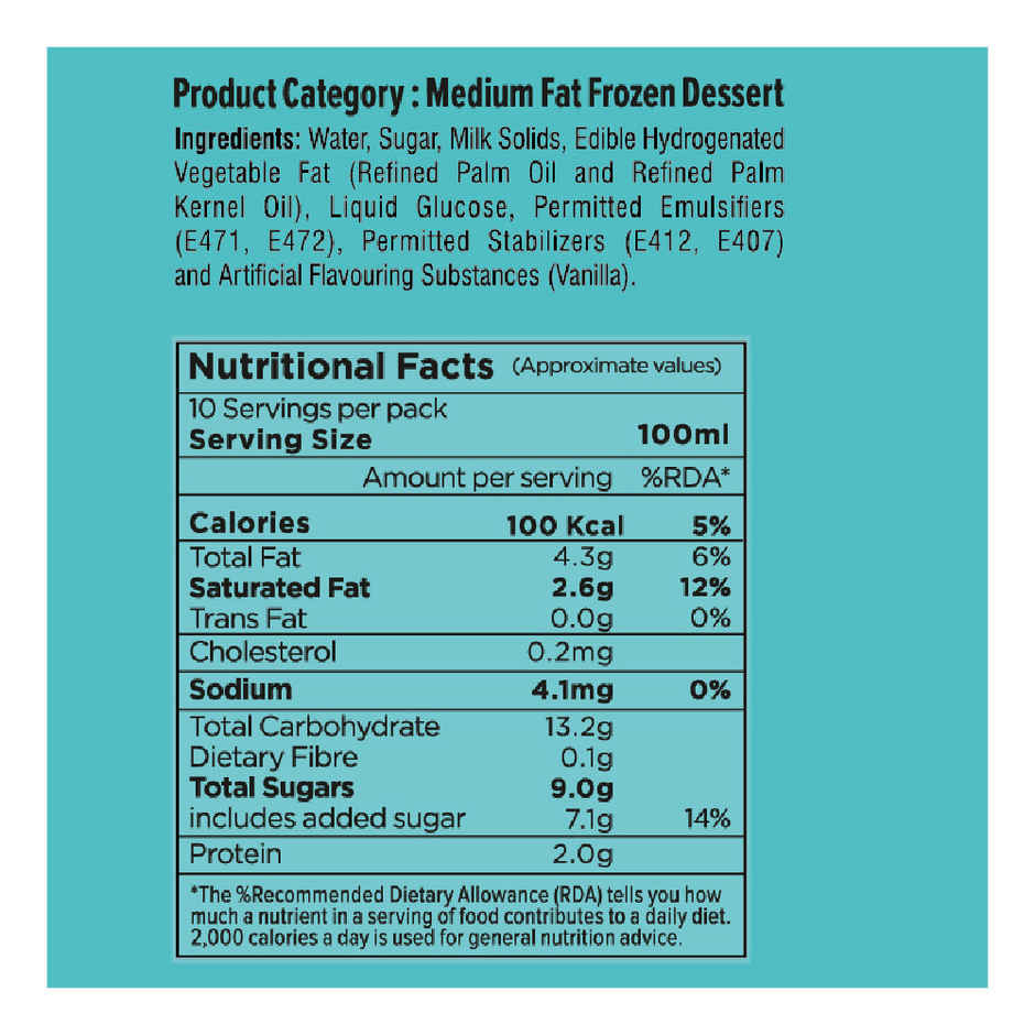 Cream Pot Vanilla Tub | Frozen Dessert Tub