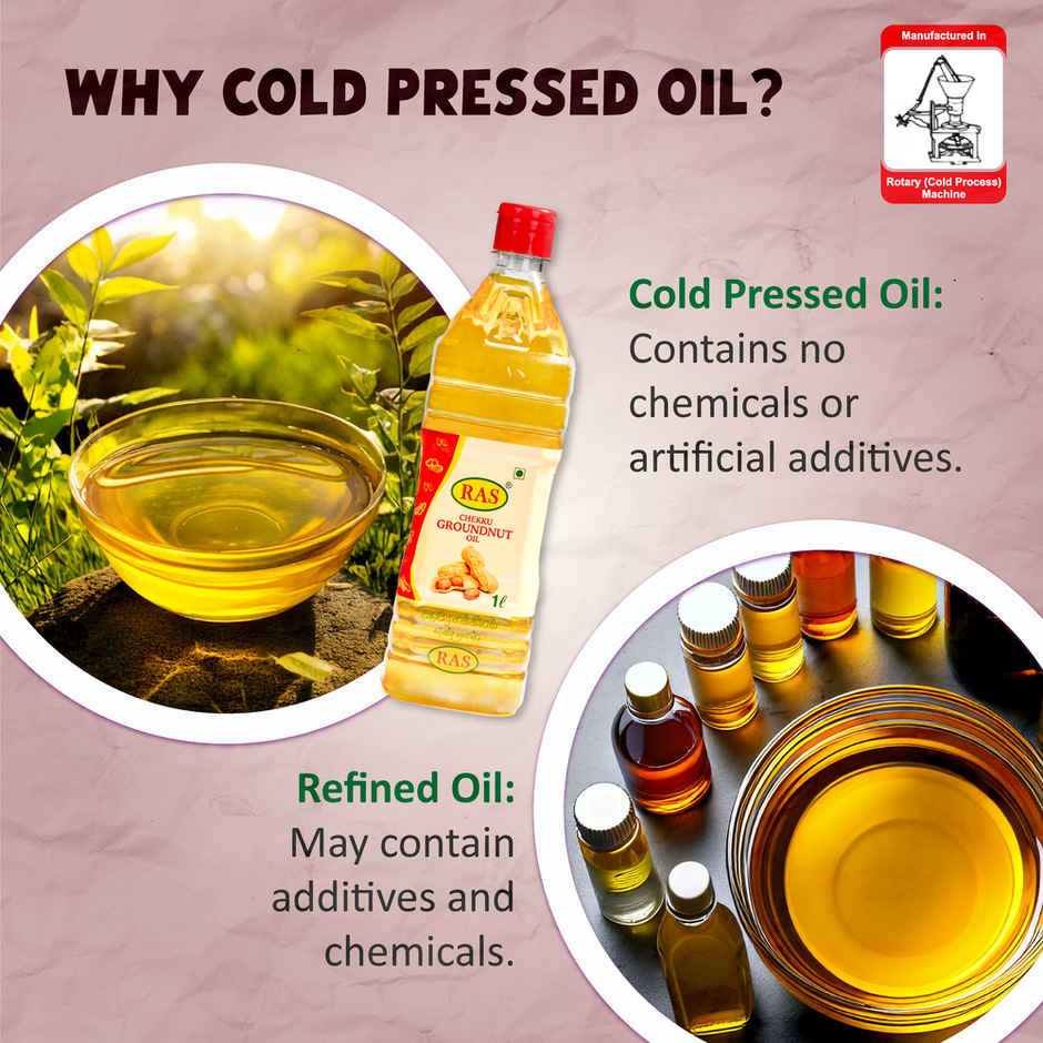 Ras Chekku Ground Nut Oil Bottle - Cold Pressed Oil