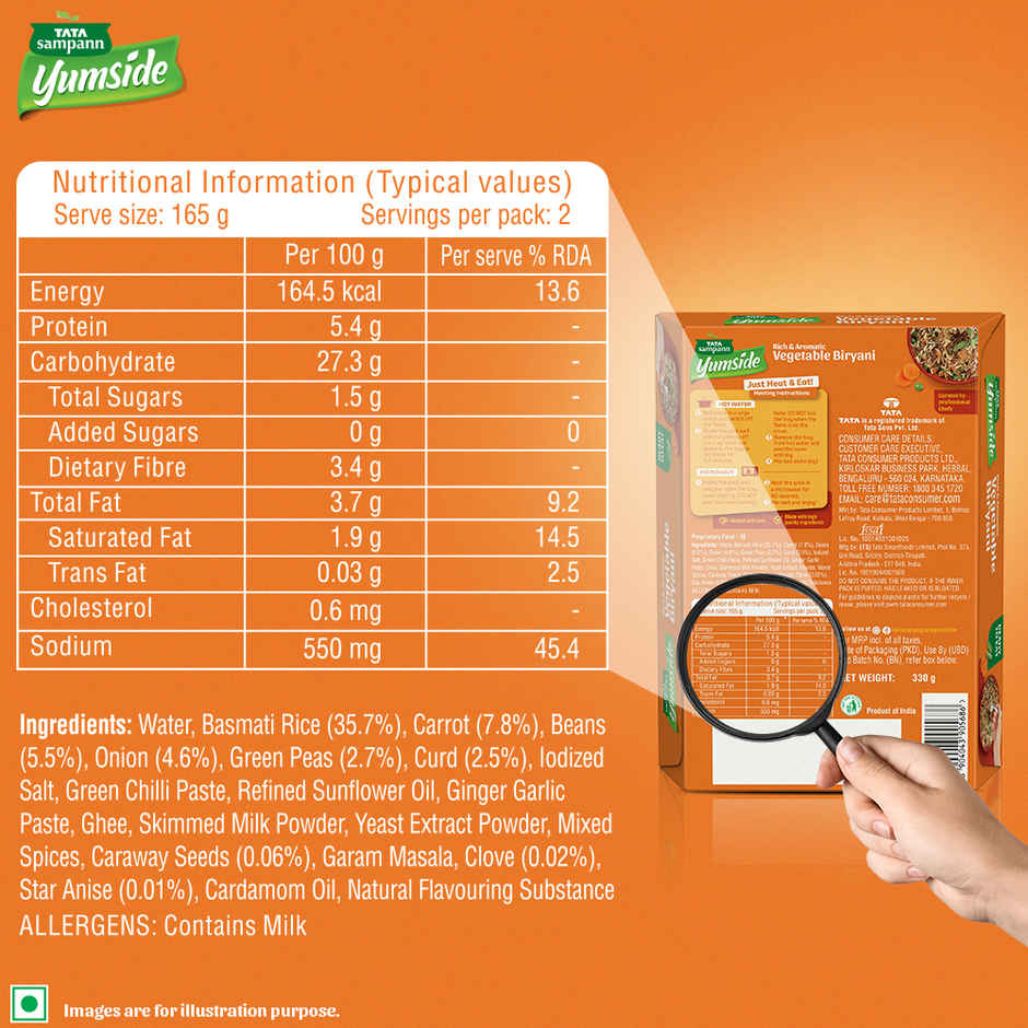 Tata Sampann Yumside Veg Biryani - Ready to Eat