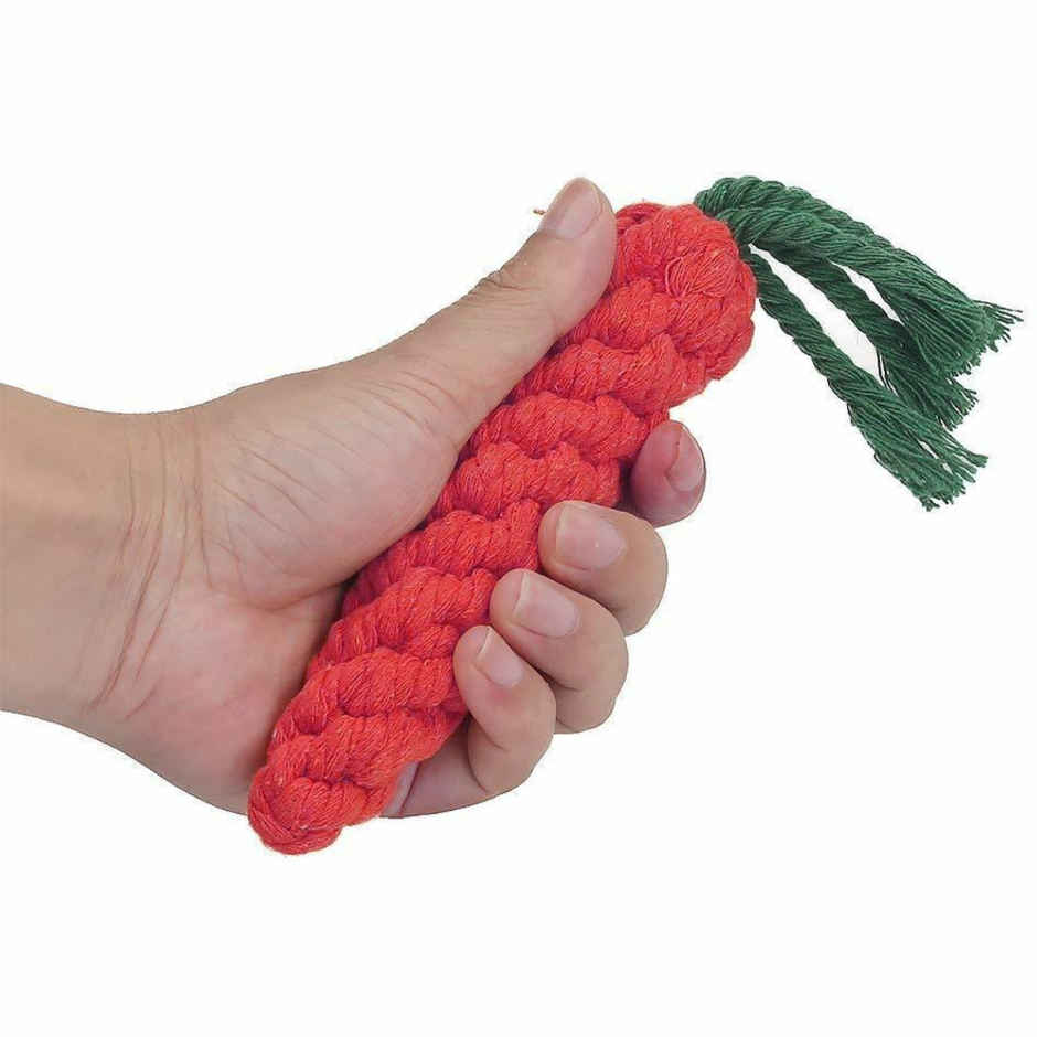Super Pet Rope Carrot Chew Toy | Red & Black