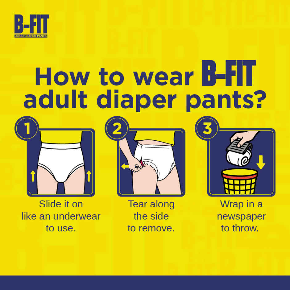 B-FIT Adult Diaper Pant | Regular Type | XL | 30 - 56 inch