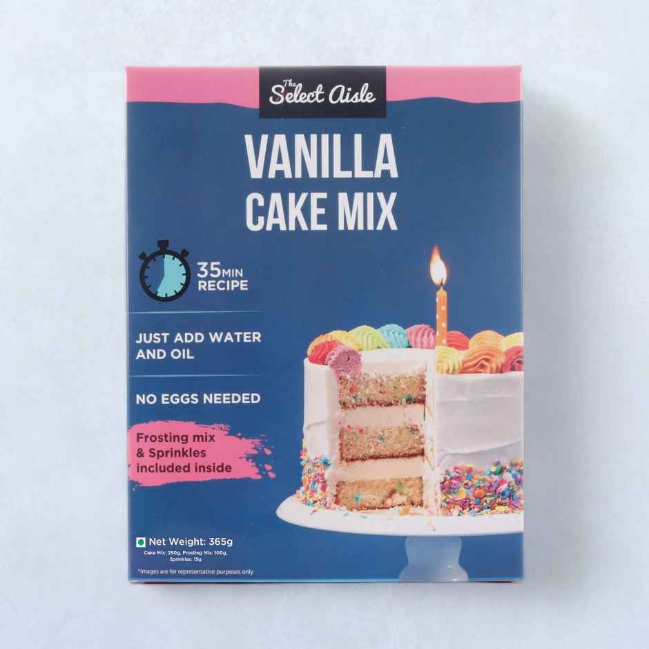 The Select Aisle Eggless Vanilla Cake Mix - Frosting mix and Sprinkles Included