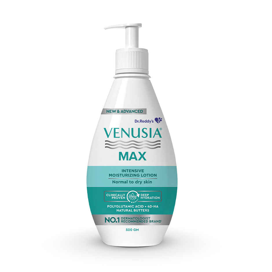 Venusia Max Intensive Moisturizing Lotion with 4D Hyaluronic+Polyglutamic Acid | Normal to Dry Skin