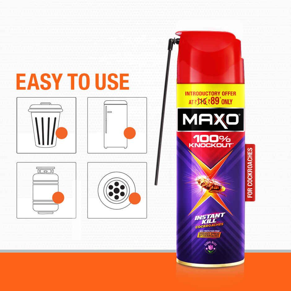 Maxo Crawling Insect Killer, Cockroach Killer Spray |Floral Fragrance