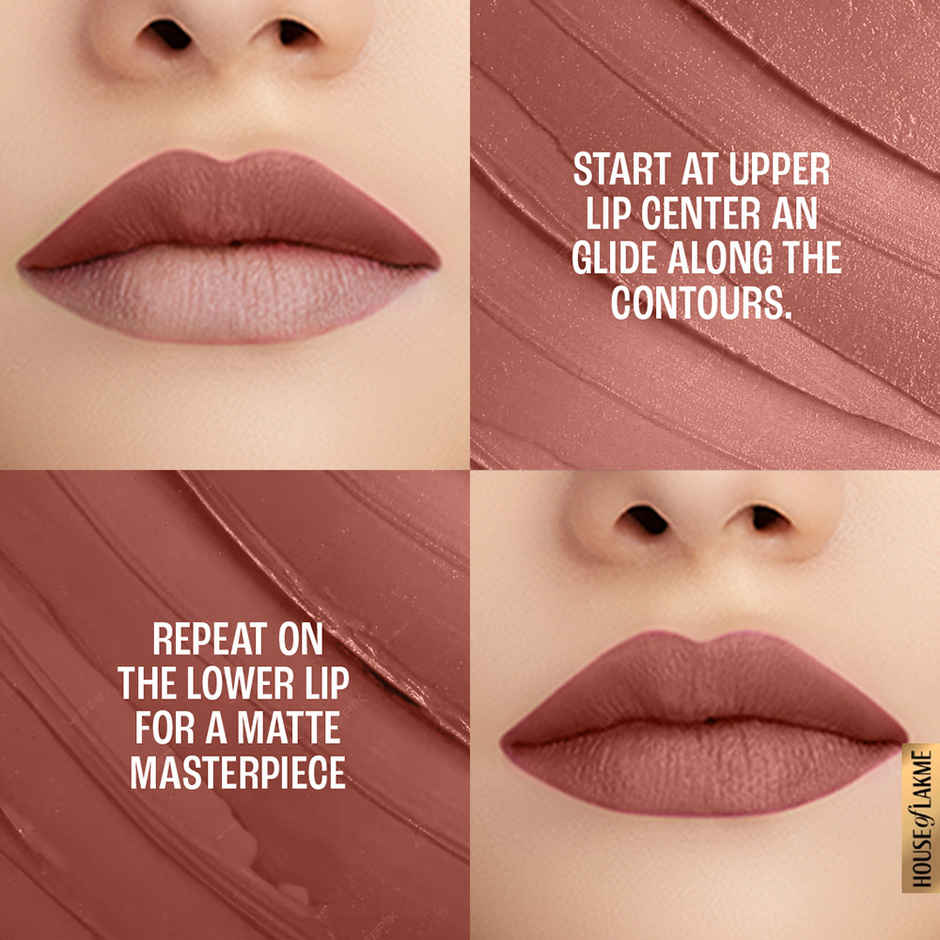 Lakme 9to5 Powerplay Priming Matte Lipstick, Lasts 16hrs, Nude Touch