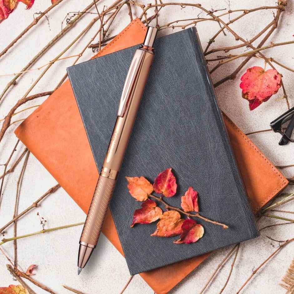 Pentel BL407 Energel Metal Single Box Rose Gold Body Blue Ink