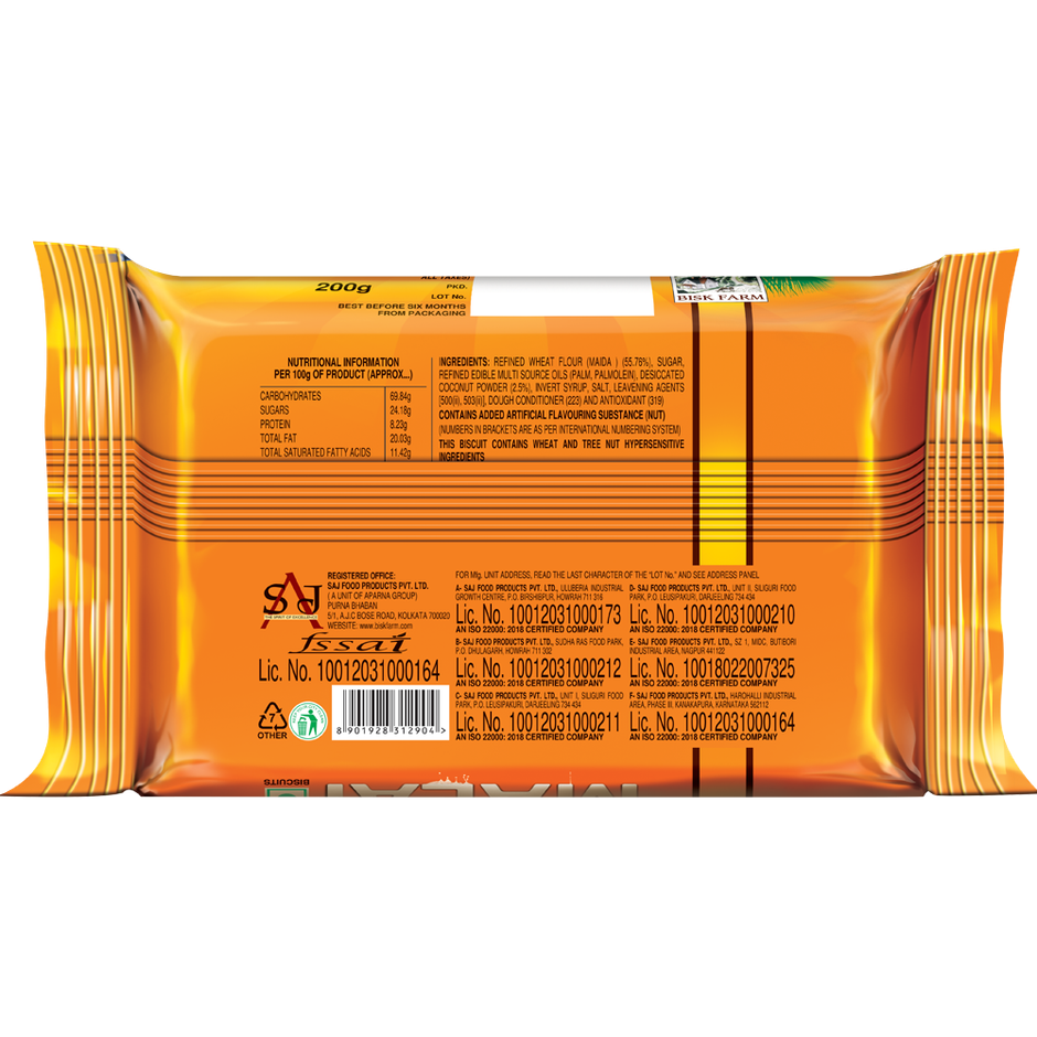 Bisk Farm Coco Malai Biscuit