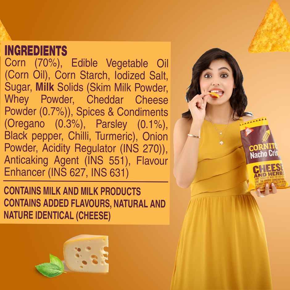 Cornitos Nacho Chips | Cheese And Herbs | Crunchy & Enjoyable