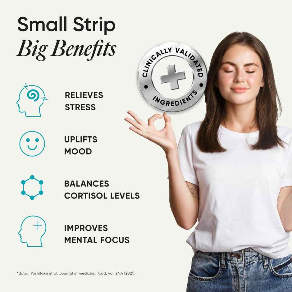 Wellbeing Nutrition Melts Calm & Relaxation Suntheanine L-theanine, Magnesium & Chamomile 30 Strips