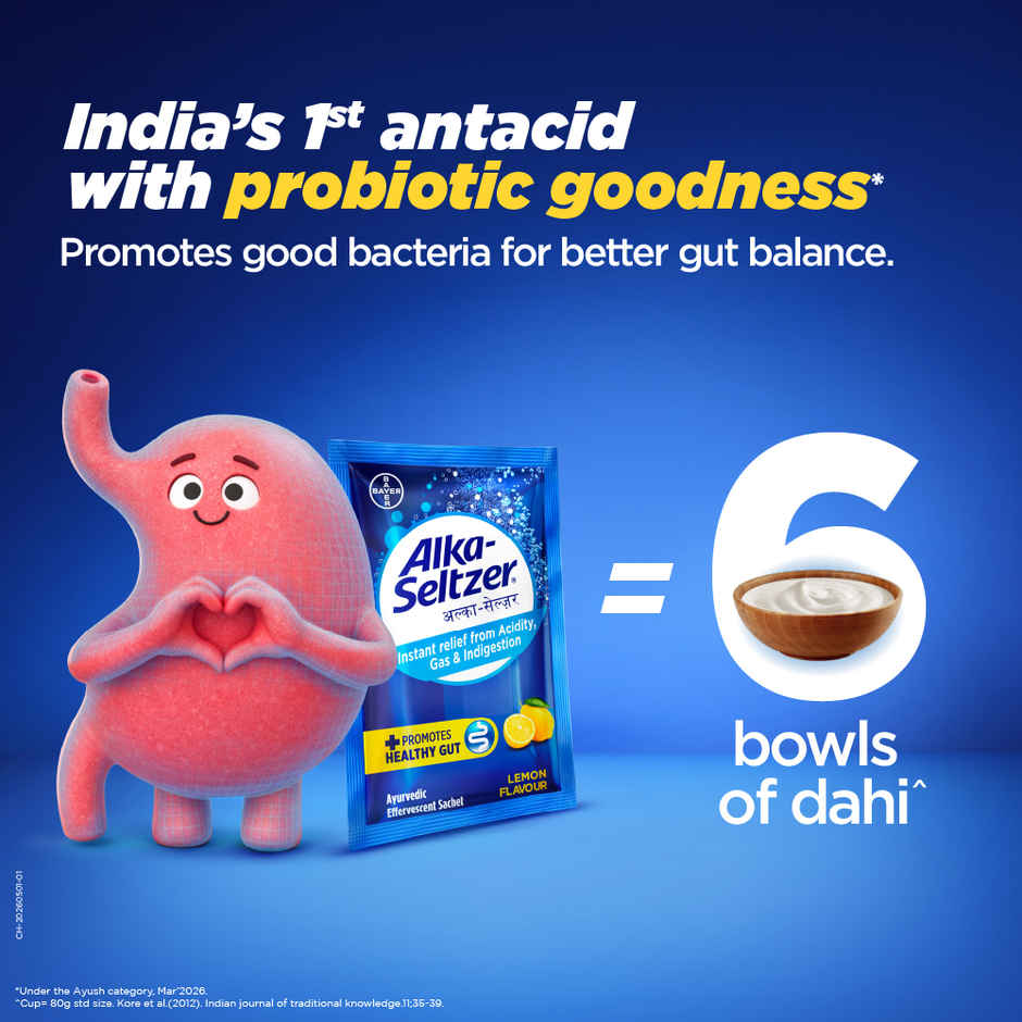 Alkaseltzer Lemon Flavour Instant Relief from Acidity, Gas & Indigestion