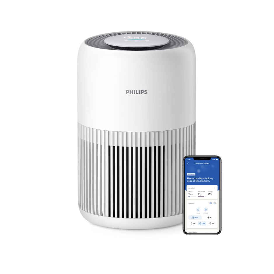 Philips AC0950 Smart Wifi Air Purifier for Home | Covers upto 300 sqft (30m2) with CADR 250 m3/h | HEPA Filter with Activa Carbon | Scheduler feature Connected with Air + APP - White