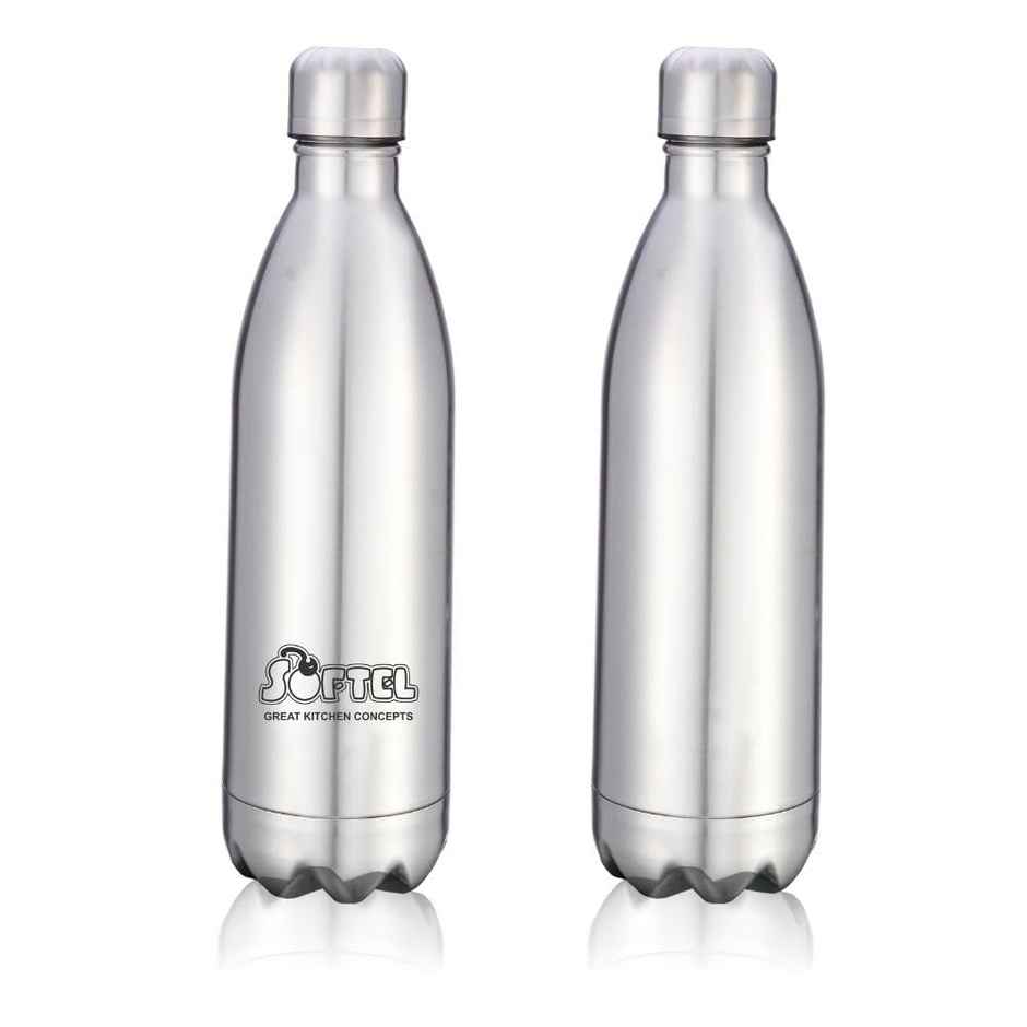 Softel Stainless Steel Vacuum Bottle | 1 L | Hot & Cold | Silver | 1 pc