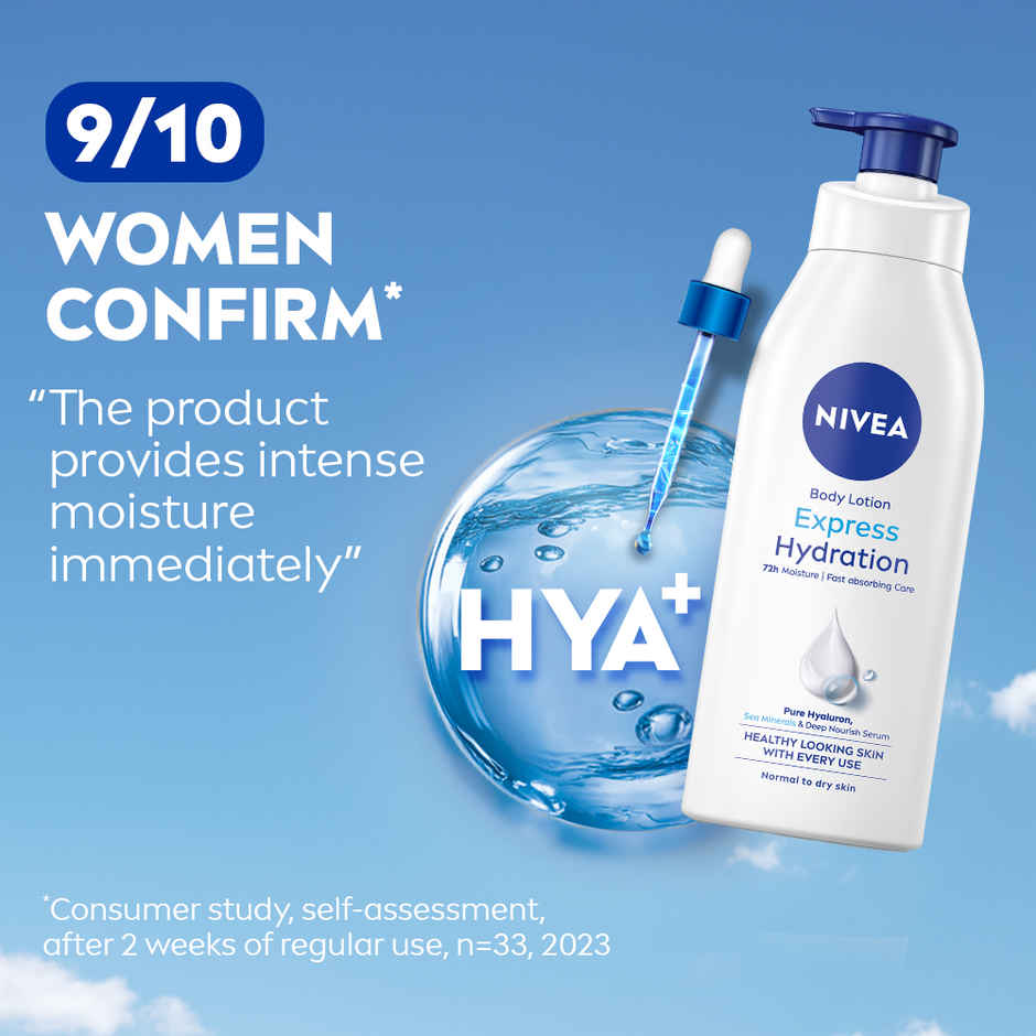 NIVEA Express Hydration Body Lotion|Sea Minerals & Deep Moisture Serum|Non Greasy