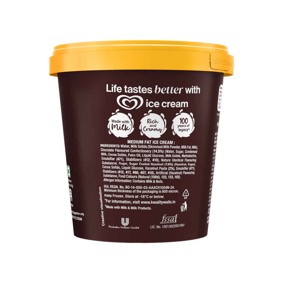 Kwality Wall's Hazelnut Chocolate Ice Cream Tub Combo