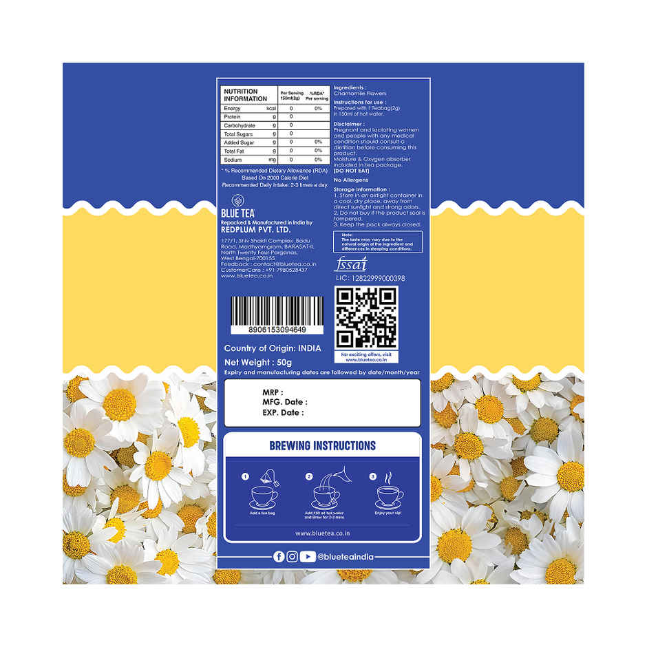 Blue Tea Chamomile Flower Herbal Tea