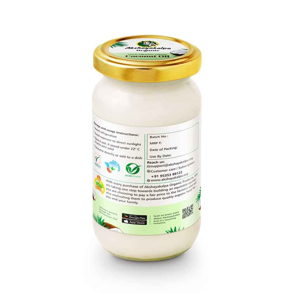 Akshayakalpa Organic Virgin Coconut Cold Pressed Oil | Multipurpose Nariyal Oil