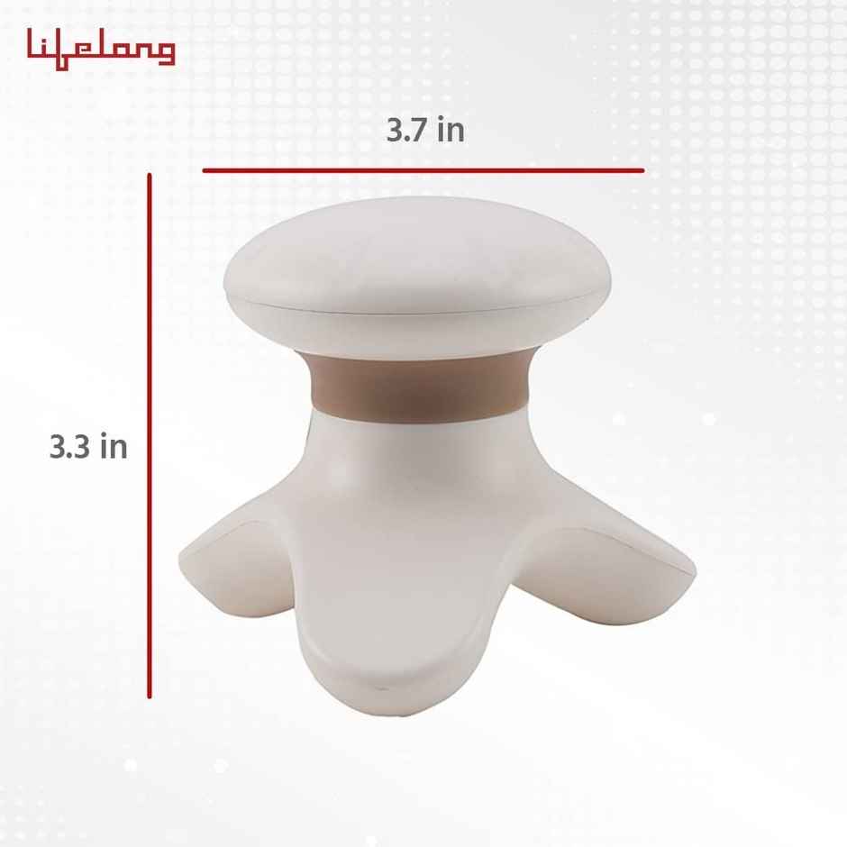 Lifelong Llm09 Mini Head And Body Massager, Beige And Brown (No Charging cord, Battery Operated)