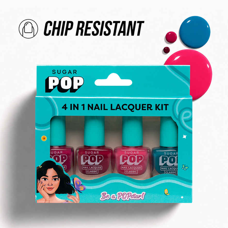 SUGAR POP 4 in 1 Nail Lacquer Kit | 03 Radiant Rainbow | Bright Multi-Shade Set
