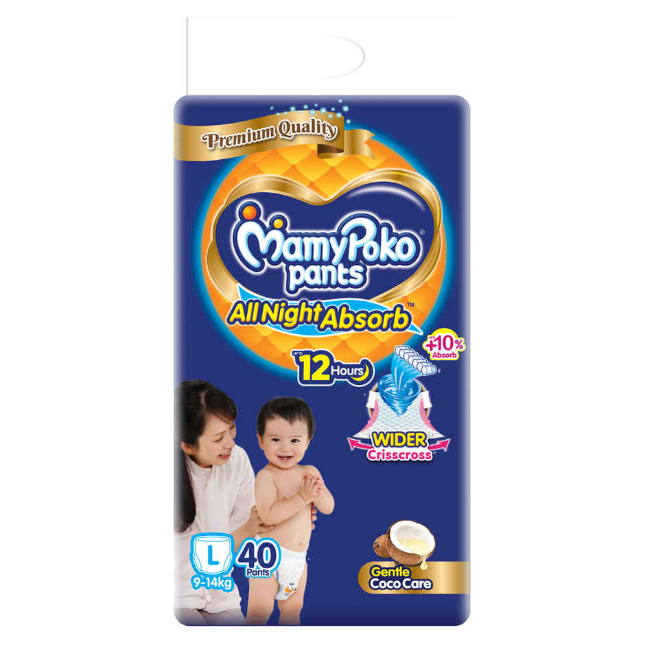 Mamypoko All Night Absorb Pant Style Diaper | L | 40 pcs