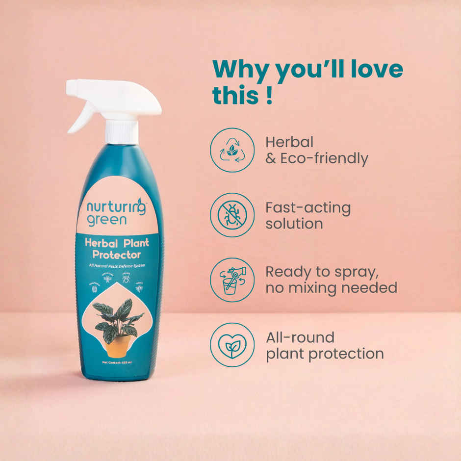 Nurturing Green - Herbal Plant Protector | 650ml | Plant Spray Bottle with Neem Oil for Plant Care