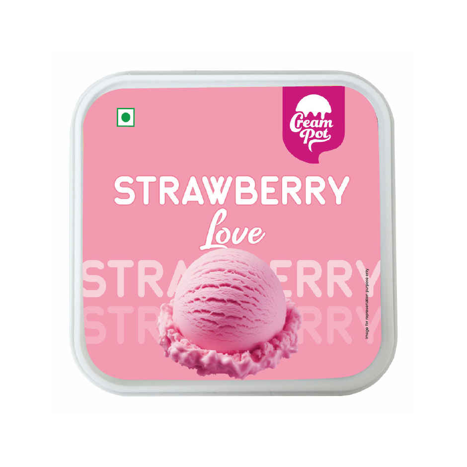 Cream Pot Strawberry Tub | Frozen Dessert Tub