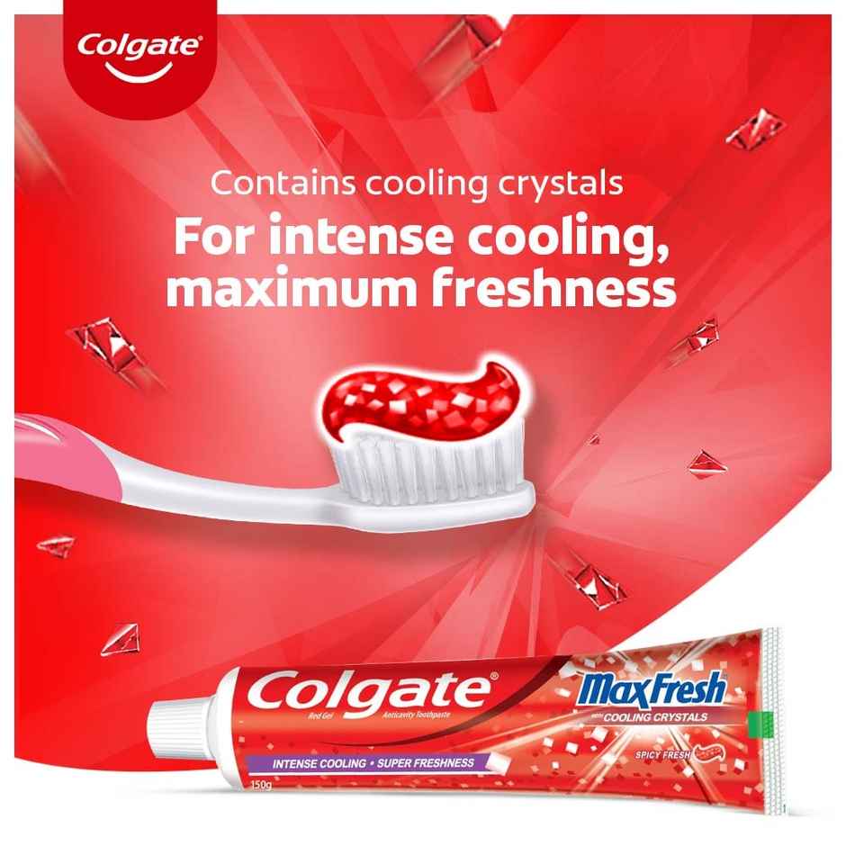Colgate MaxFresh Toothpaste, Red Gel Paste with Menthol for Super Fresh Breath (Spicy Fresh)