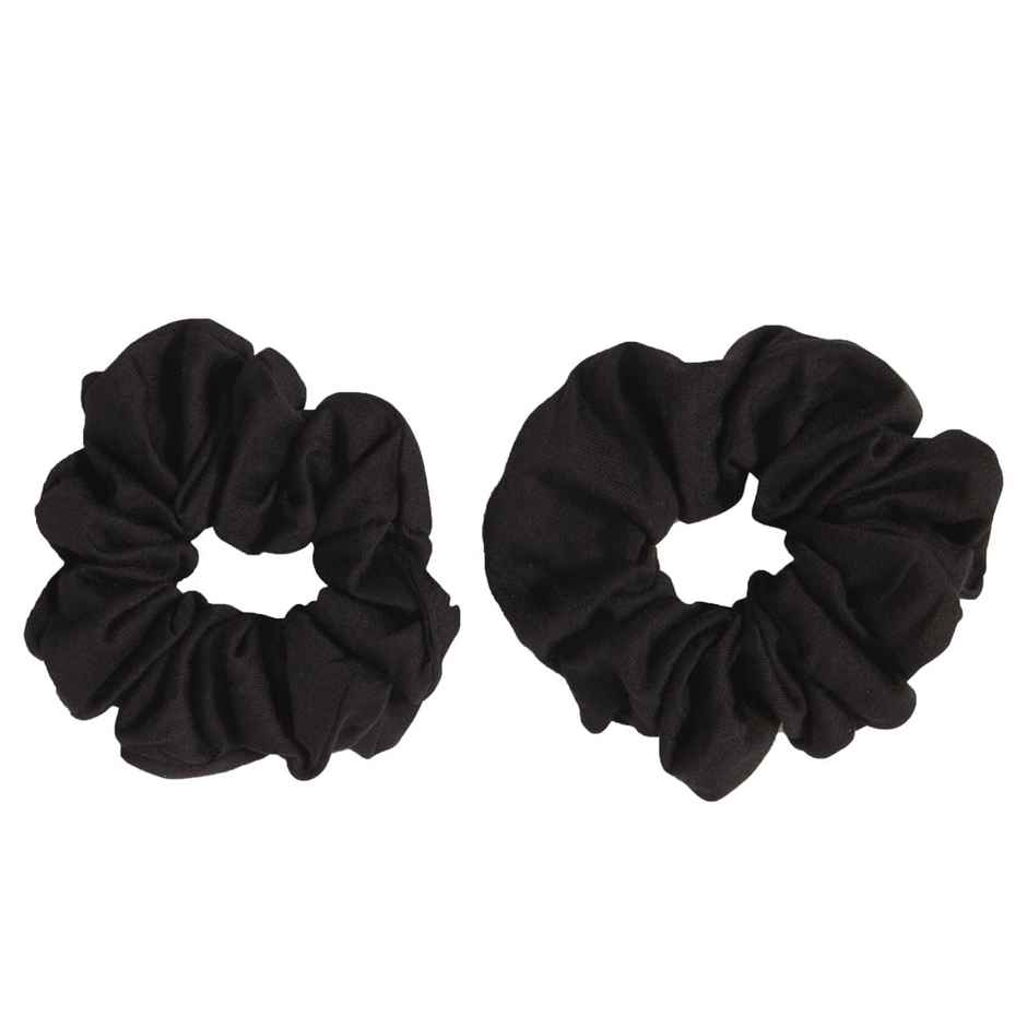 Accessorize London Women Black Large hair scrunchie set