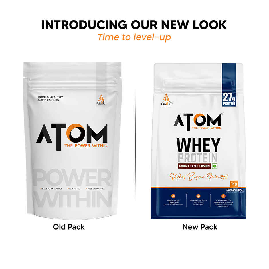 AS-IT-IS Nutrition ATOM Whey Protein with DigeZyme 1kg | Choco Hazel Fusion