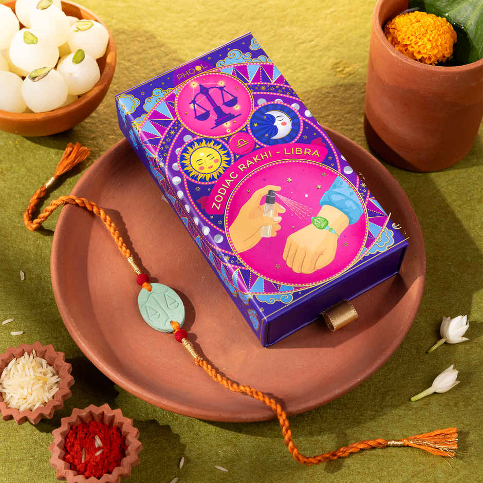 Zodiac Libra Rakhi for Brother (Phool)